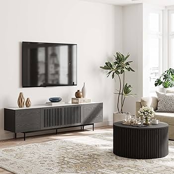 Amazon.com: POVISON Mid Century Modern Sintered Stone TV Stand