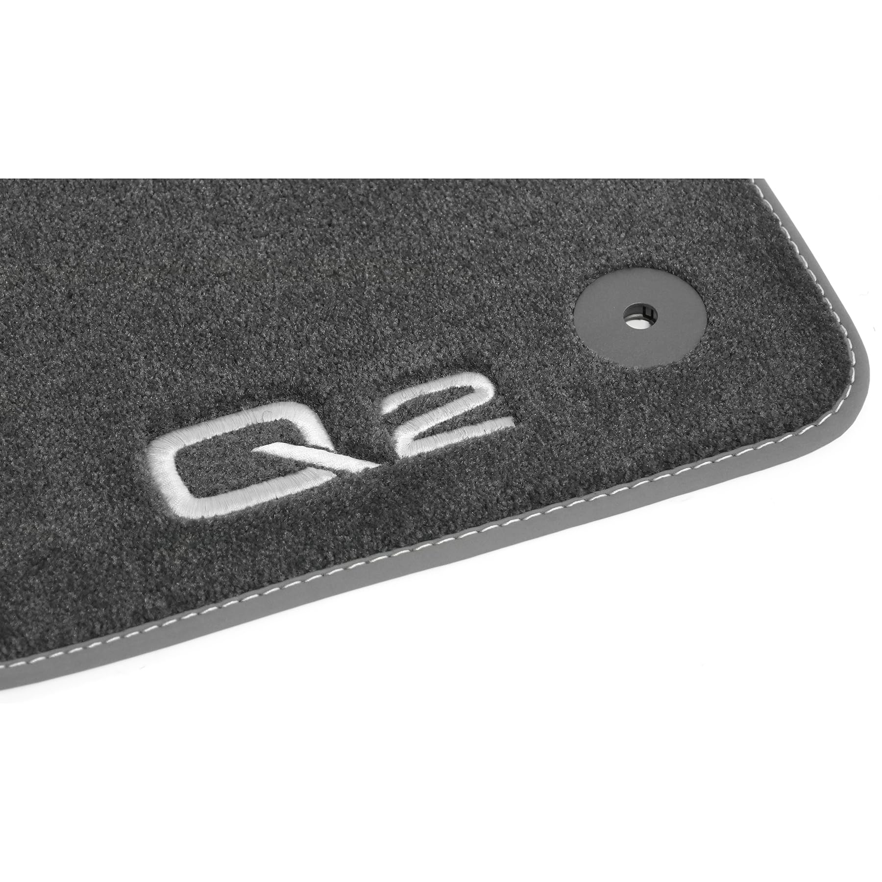 Audi Alfombrillas Premium de Velours, Compatible con Audi, Antideslizante, Negro/Gris Acero, para Suelo del Vehículo, Ajuste Personalizado