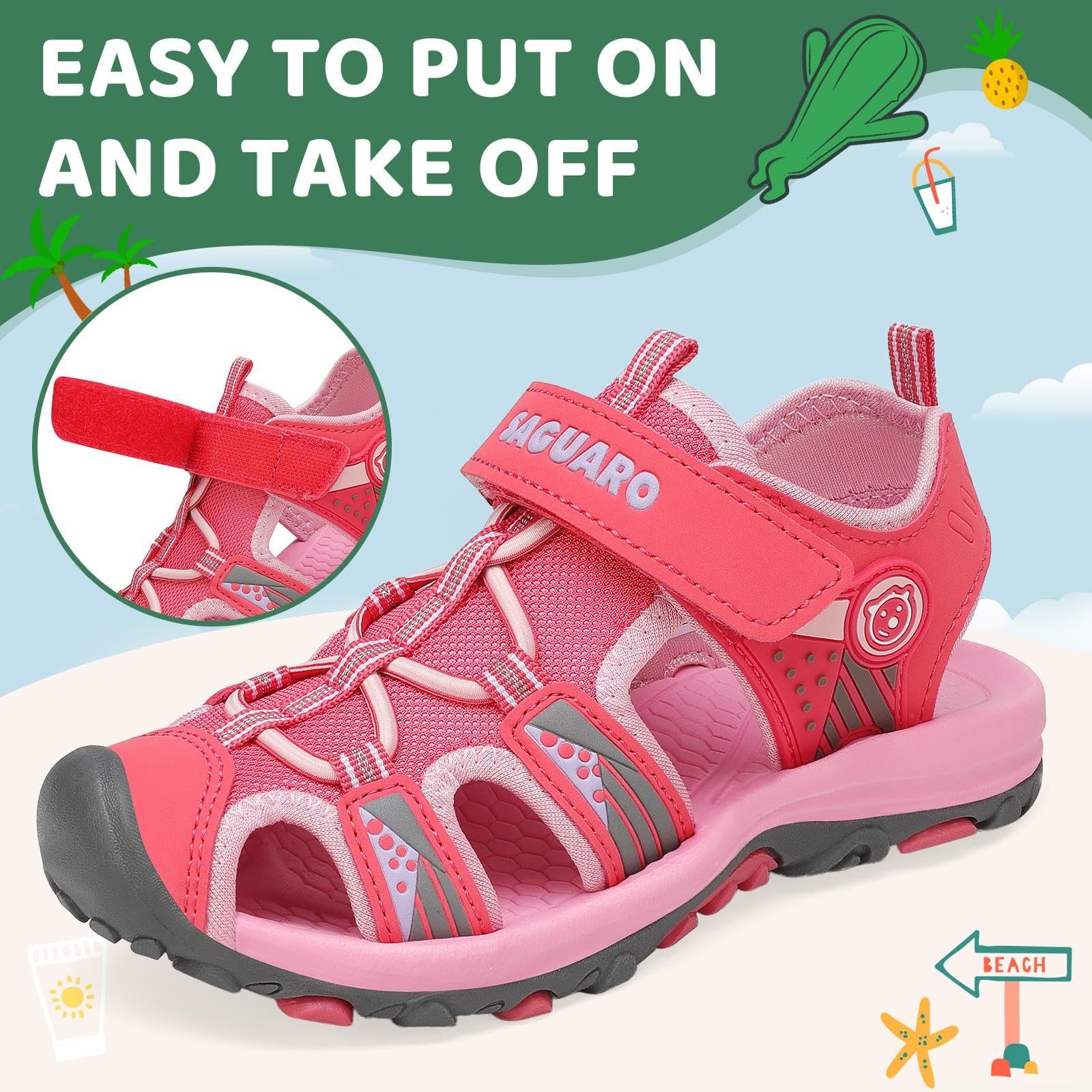 SAGUARO Sandali Bambino Estivi Beach Bambina Sport Outdoor Sandali Gr.25-38 EU