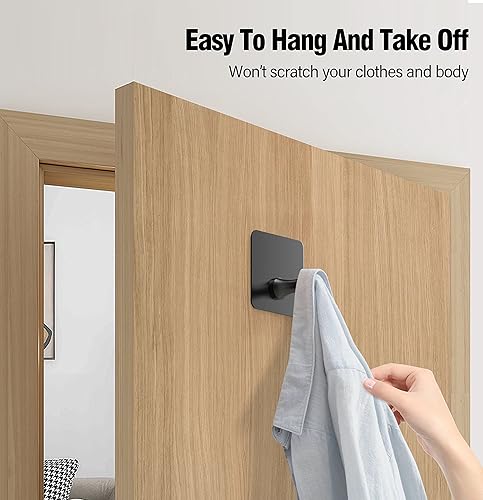Miniatura 8 de Quavzotu Ganchos autoadhesivos para toallas, sin clavos, ganchos adhesivos impermeables resistentes, ganchos para toallas para bata, ganchos para