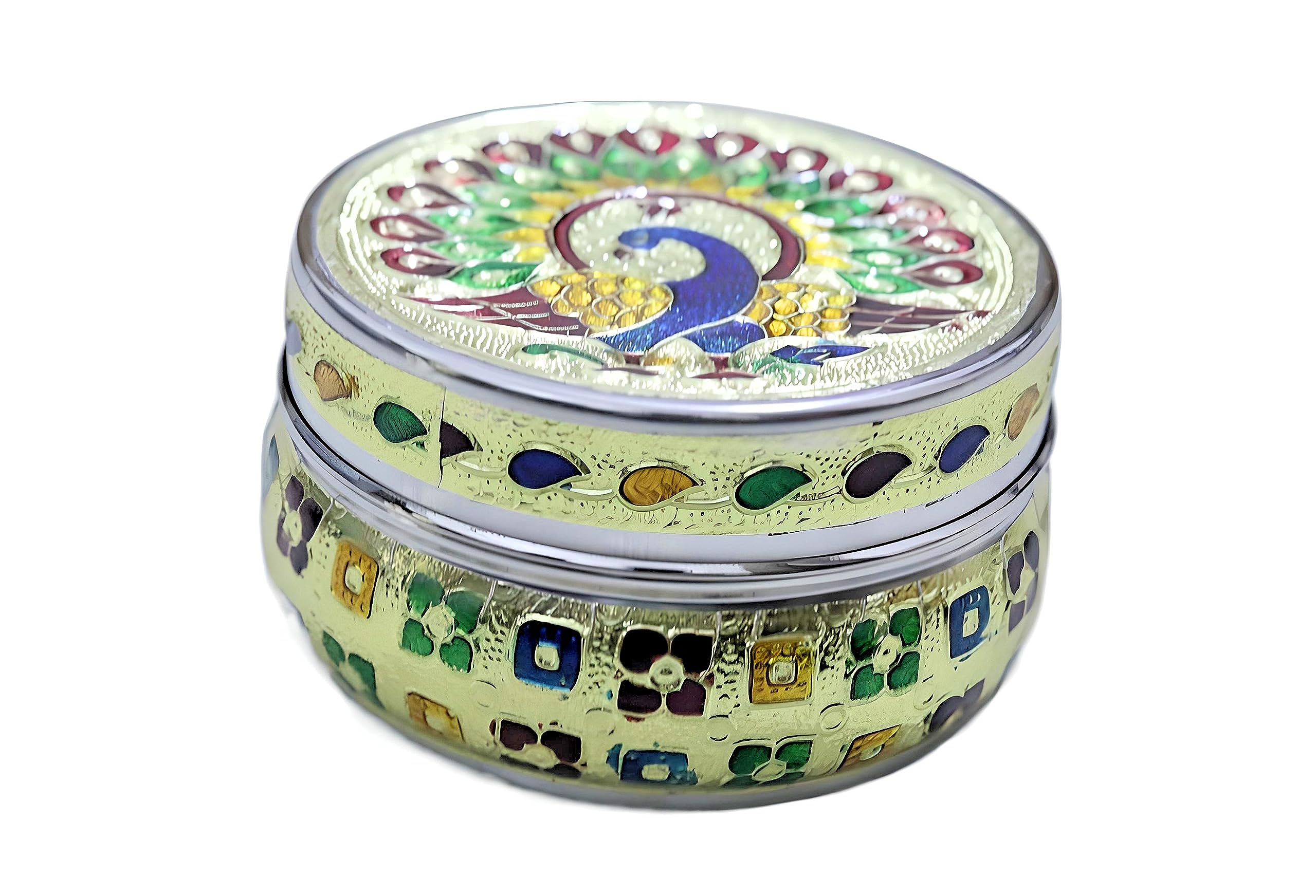 Sevemza Stainless Steel Container Box Storage Box/Chapati Box/Roti Box Single Peacock Design (6) (B0CH7Z59N4) Amazon Price History, Amazon Price Tracker
