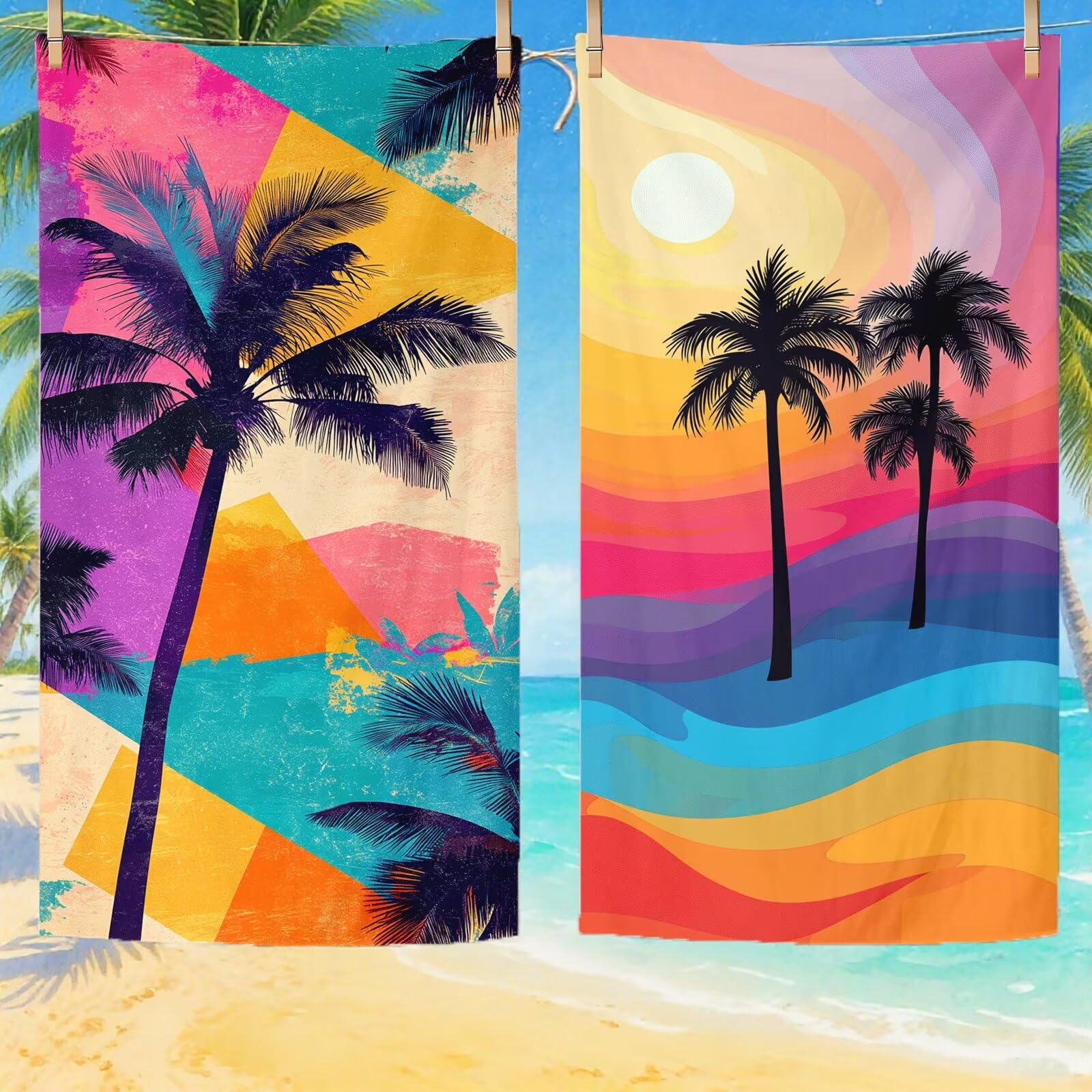 Toalla Playa 100 x 220 cm Toallas de Playa Microfibra ,Toallas Baño Grandes, Secado Rápido Absorbente Suave Sin Arena Compacta Beach Towel para vacaciones Picnic Piscina Esencial con Bolsa Color Q-685