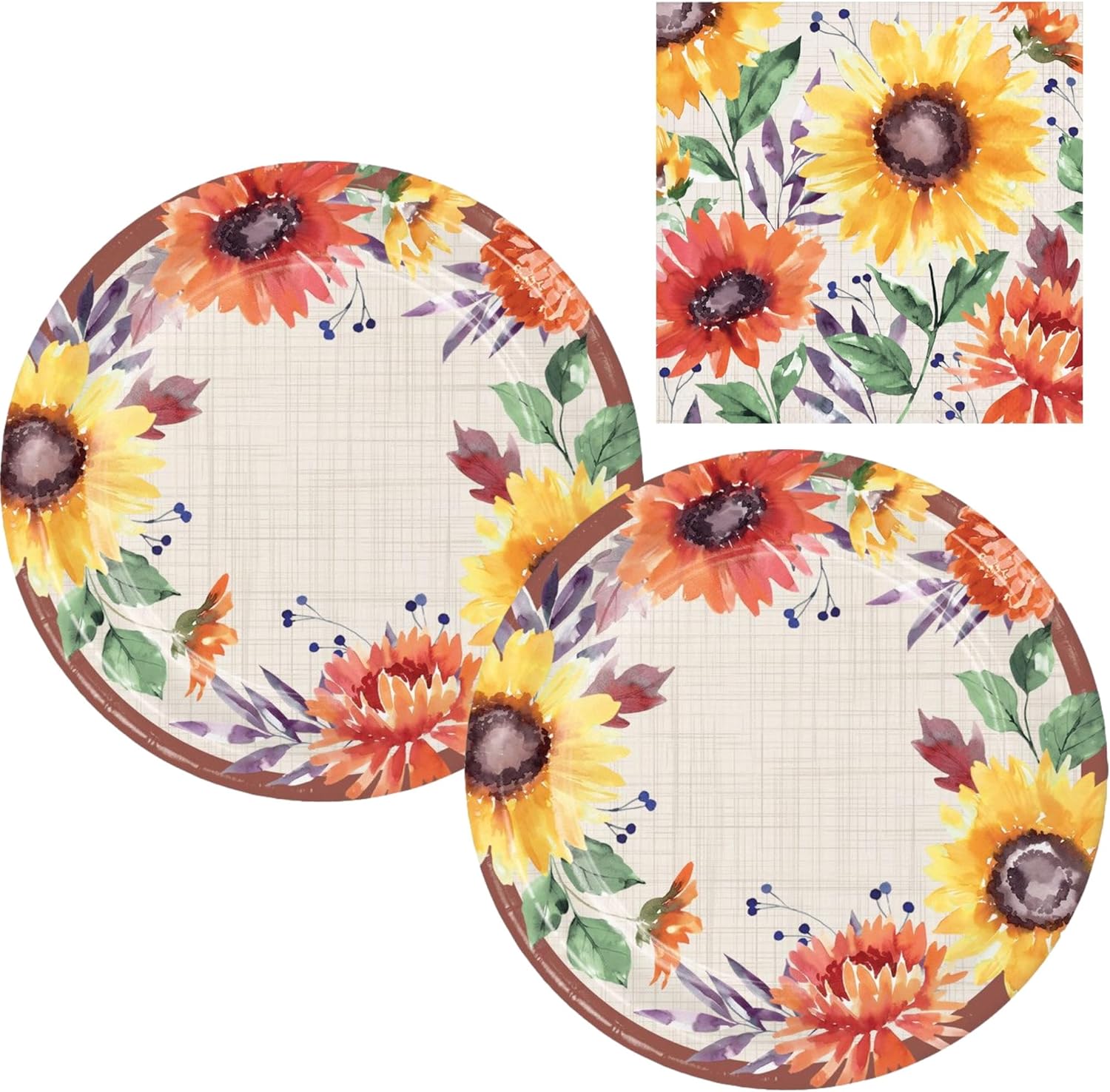 Fall Flowers Party Supplies Sunflower Themed Tableware