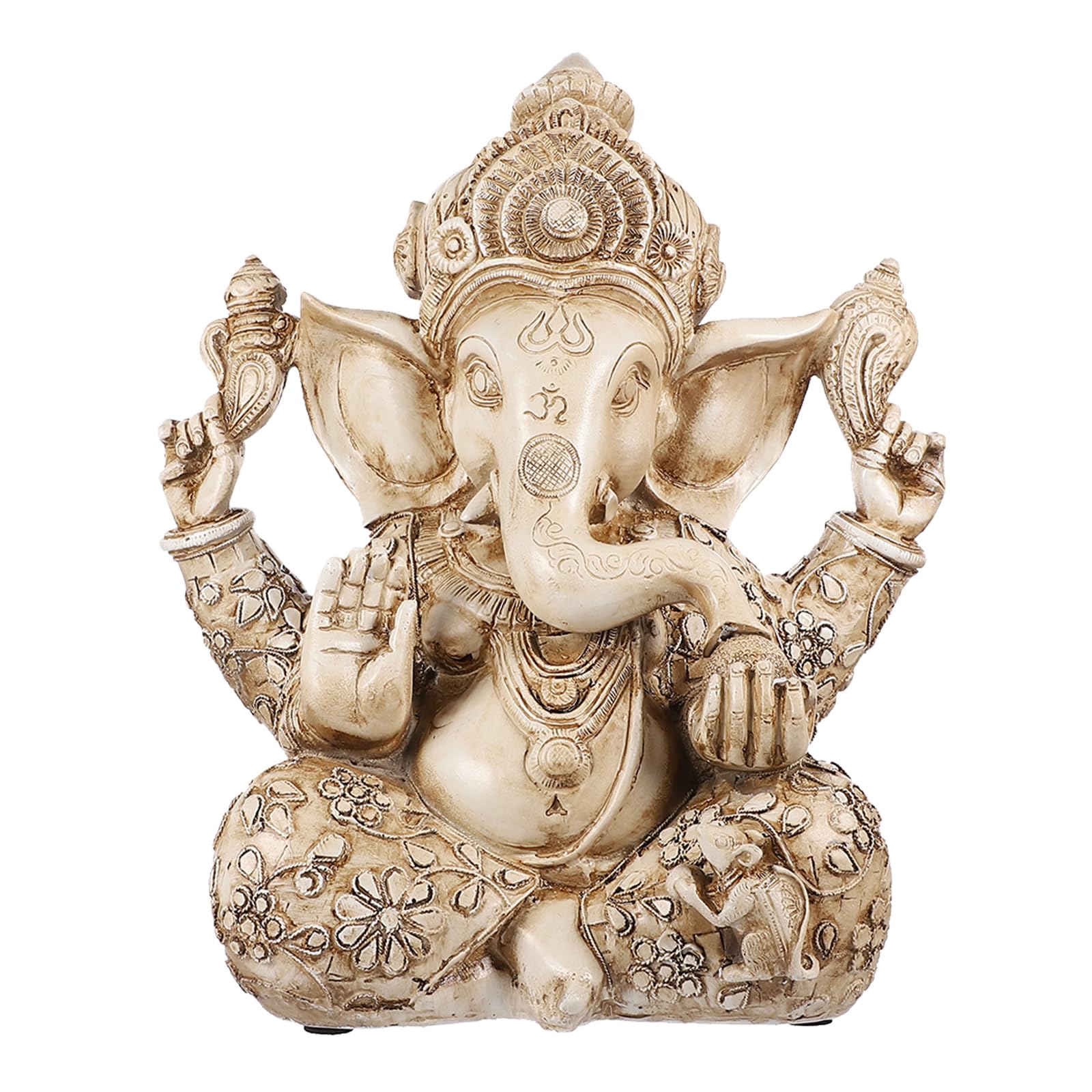 Angoily - Statuetta elefante Statua Buddha Scultura India Ganesh Ganpati Modello Tavolo Ufficio Fortunato Ricchezza Arte Figura per la Casa