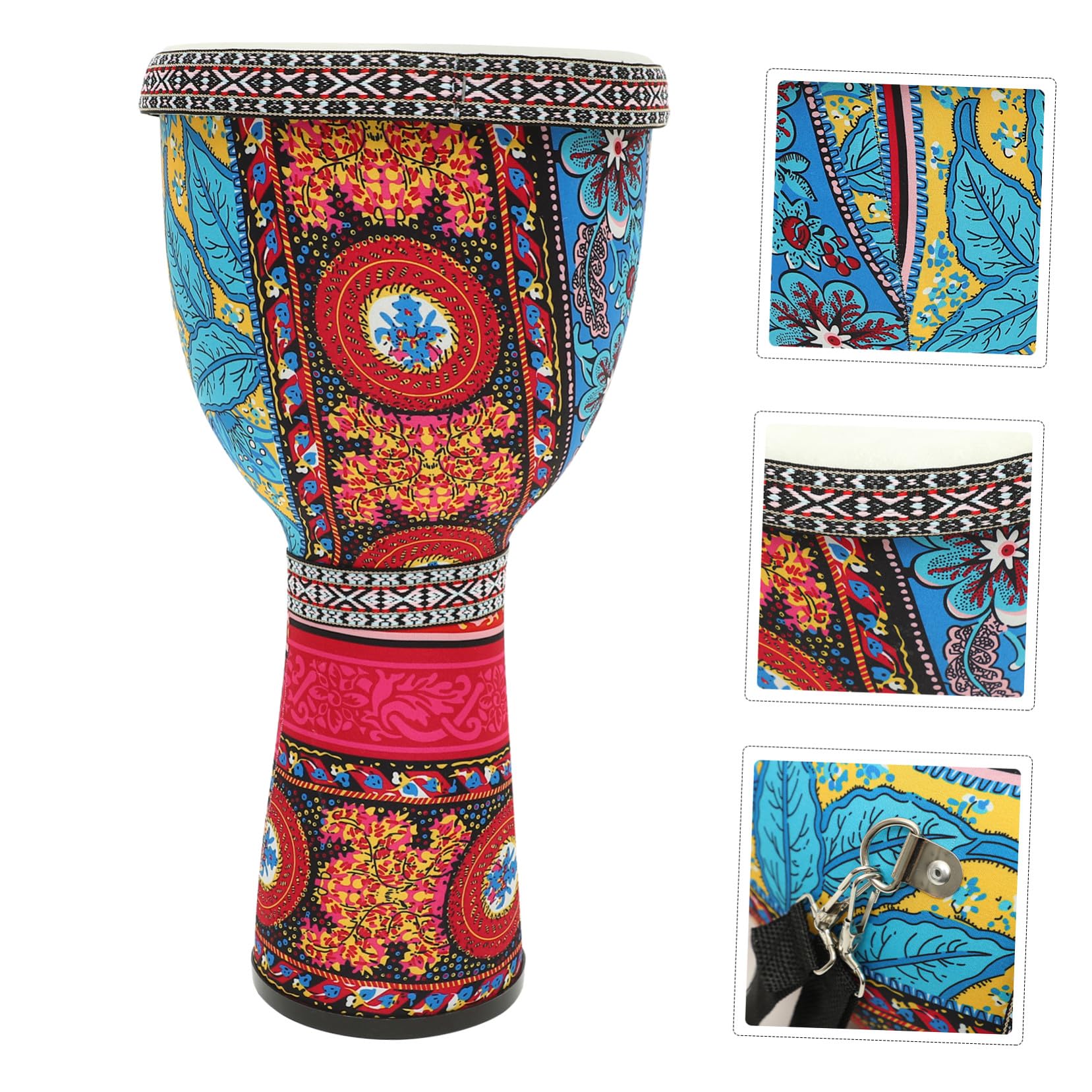 SUPVOX Instrumento de Percusión Africano Infantil de 8,5 Pulgadas Piel de Cabra Roja, Instrumento Musical Colorido para Niños Principiantes, Ligero y Portátil, Juguete Varios Estilos