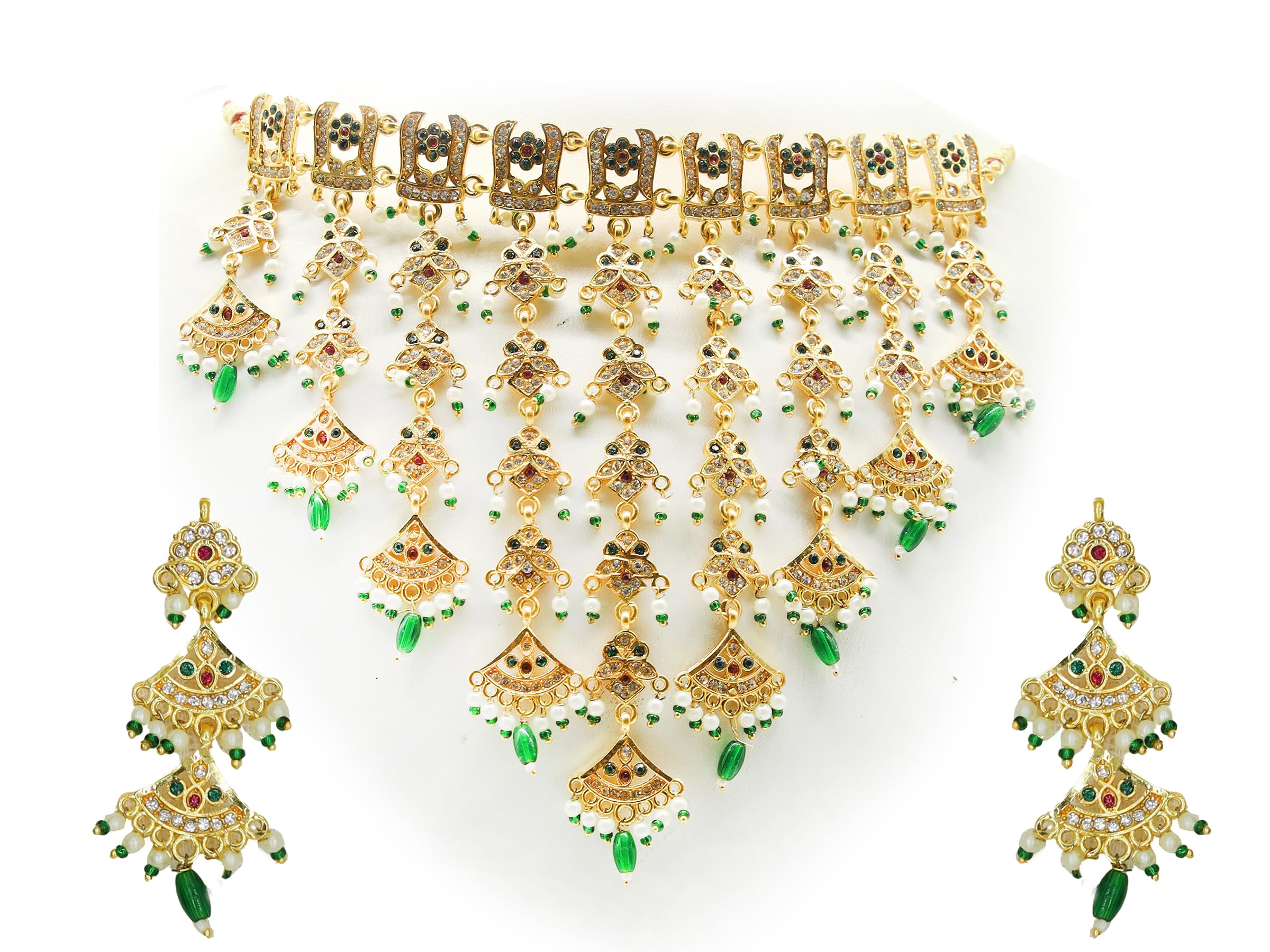 VIVA VIRAL Divine Rajputi Jadau Sitting Stones Aad With Dangler Design Luxurious Lockets With Broad Cut Out Dangler Earrings For Girls & Womens (B0BH8RRWWL) Amazon Price History, Amazon Price Tracker