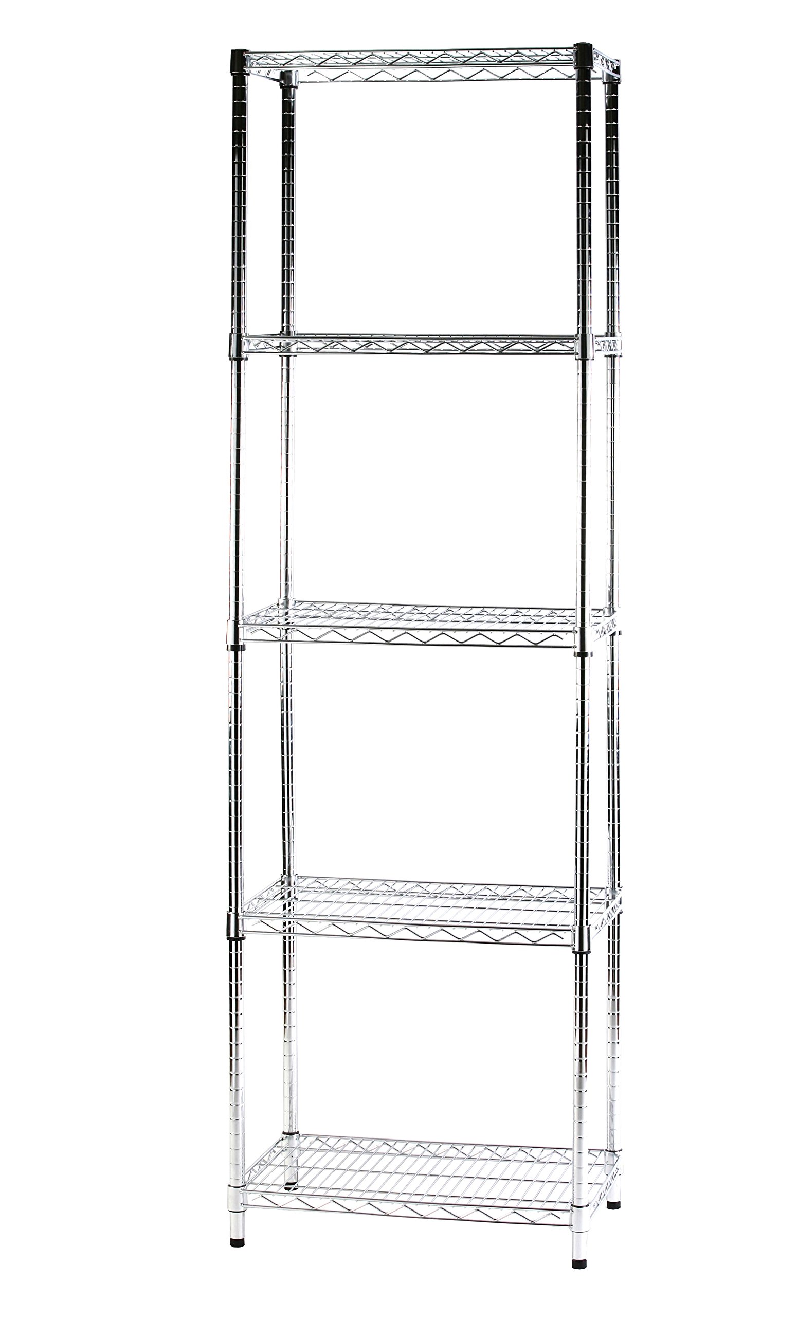 Archimede Sistema Componibile, Scaffale Cinque Ripiani, Grigio (Cromato), 61 x 36 x 200 cm
