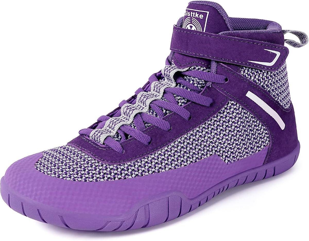 Sisttke Womens Wrestling Shoes Boxing Shoe Wide | Zero Drop Sole,Wide Width,Weightlifting,Powerlifting,Bodybuilding,Fitness,Lightweight,Non-Slip,for Competition & Training