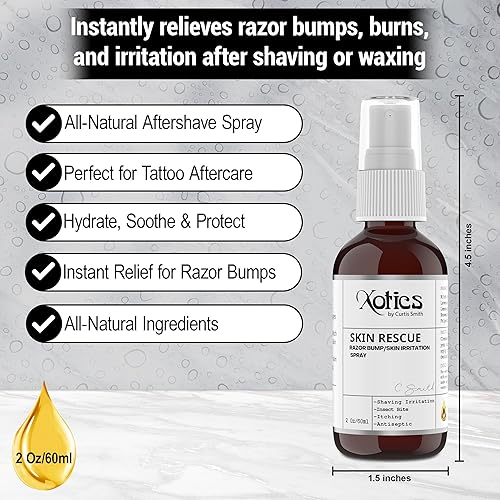 Miniatura 2 de Xotics Skin Rescue Razor Bump 2 oz – Tratamiento natural para quemaduras de afeitado para hombres y mujeres – Ingredientes naturales