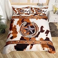 Vista 9 de Erosebridal Juego de ropa de cama de vaquero occidental, funda de edredón para niños y hombres, funda de edredón azteca bohemia rústica