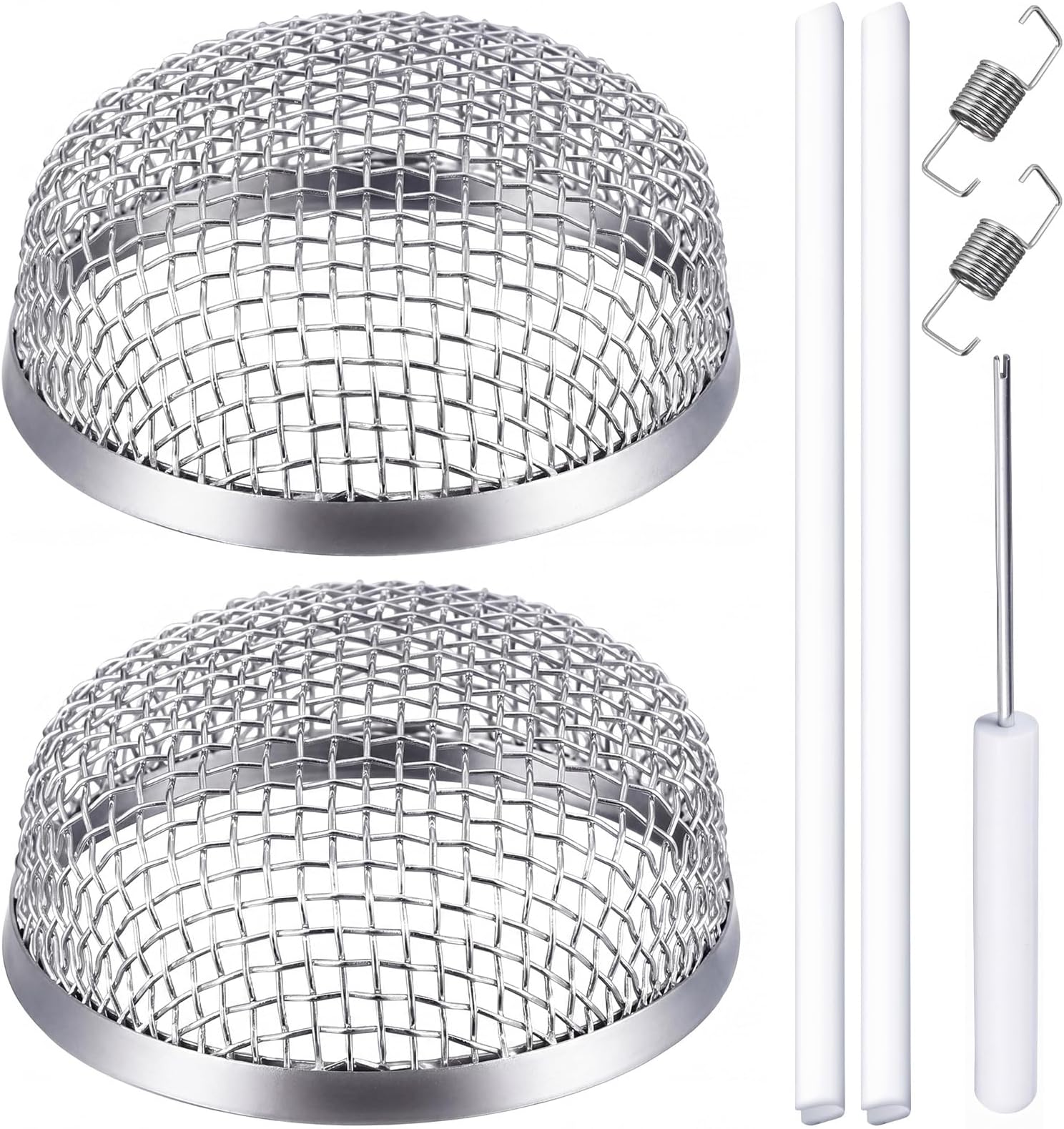 TOODOO 2 Pack Flying Insect Screen RV Furnace Vent Screen RV Water Heater Vent Cover 2.8 Inch Stainless Steel Mesh with Installation Tool