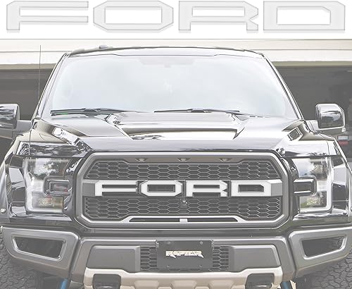 Vista 28 de Superposiciones de letras de rejilla frontal, compatibles con Raptor 2015-2020 * Color OE - Lingote de plata