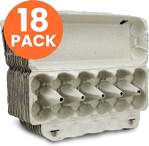 Miniatura 2 de Paquete de 18 cartones de huevos, bandeja de pulpa natural impresa, huevos grandes, almacenamiento vacío, capacidad para 1 docena de pollos frescos