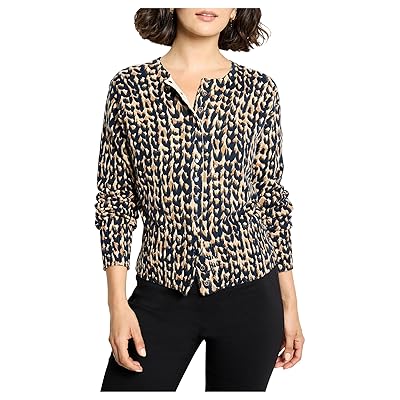 NIC+ZOE Petite Stitch Print Snap It Up Cardigan Women