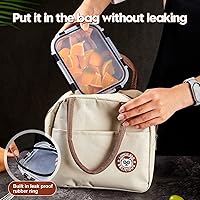 Vista 5 de Paquete de 8 recipientes de vidrio para comida preparada con tapas, juego de almacenamiento de alimentos extra grueso hermético