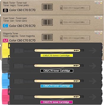 C60 C70 Toner Cartridge 006R01655 006R01656 006R01657 006R01658 Black Cyan Yellow Magenta Toner Cartridge Replacement for Xerox C60 C70 Toner Compatible with Xerox Color C60 C70 Printer