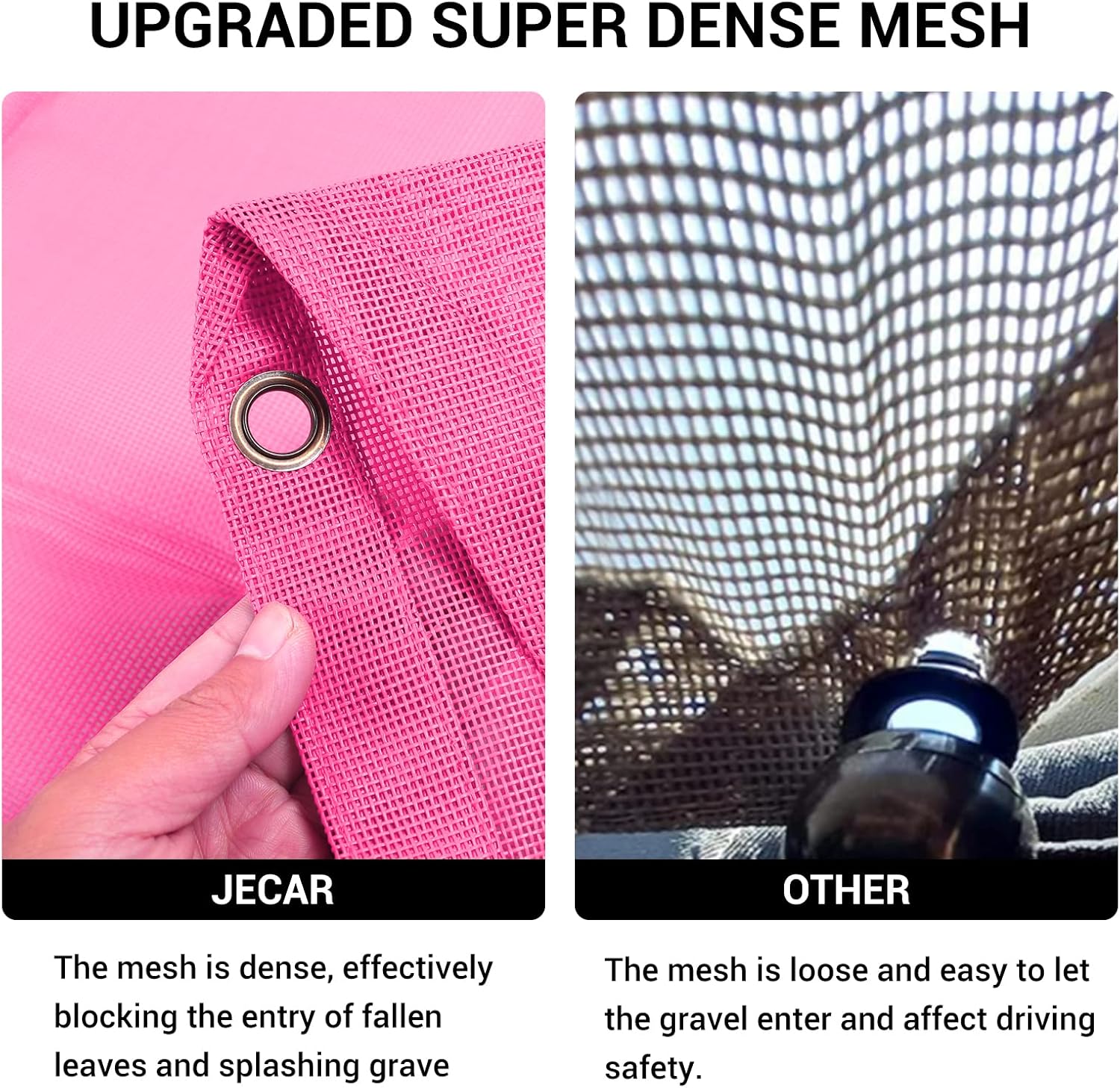 JeCar JLU Sun Shade Mesh Sunshade Provides UV Sun Protection Exterior Accessories Compatible with Jeep Wrangler 2018-2024 JL Unlimited 4 Door Front & Rear, Pink