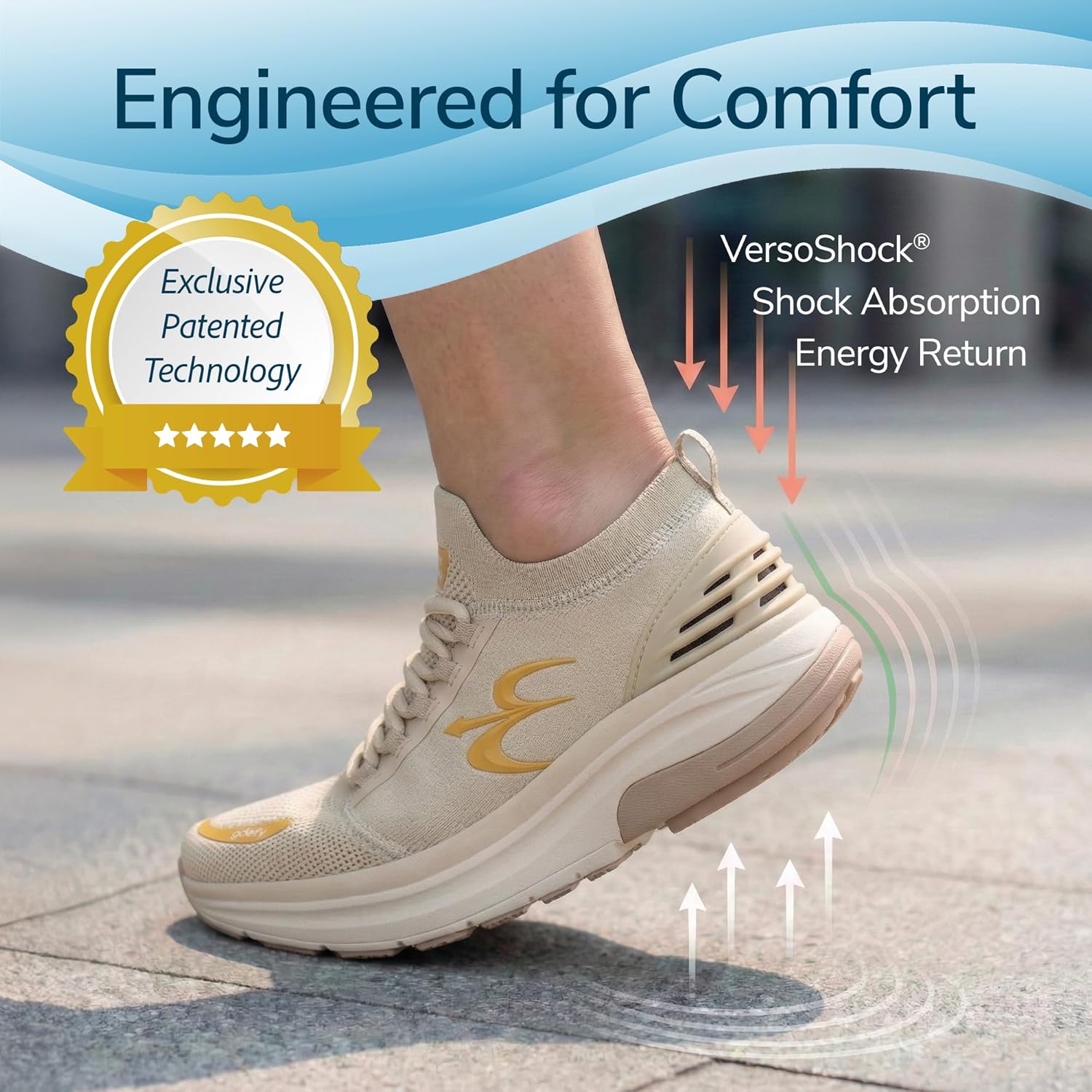 G-DEFY MATeeM Women’s Cross Trainer Shoe | Heel Support | VersoShock Technology for Pain Associated with Prolonged Standing or Walking | Arch Support | Diabetic Shoes | Wide Shoes | Free Orthotic - Image 2