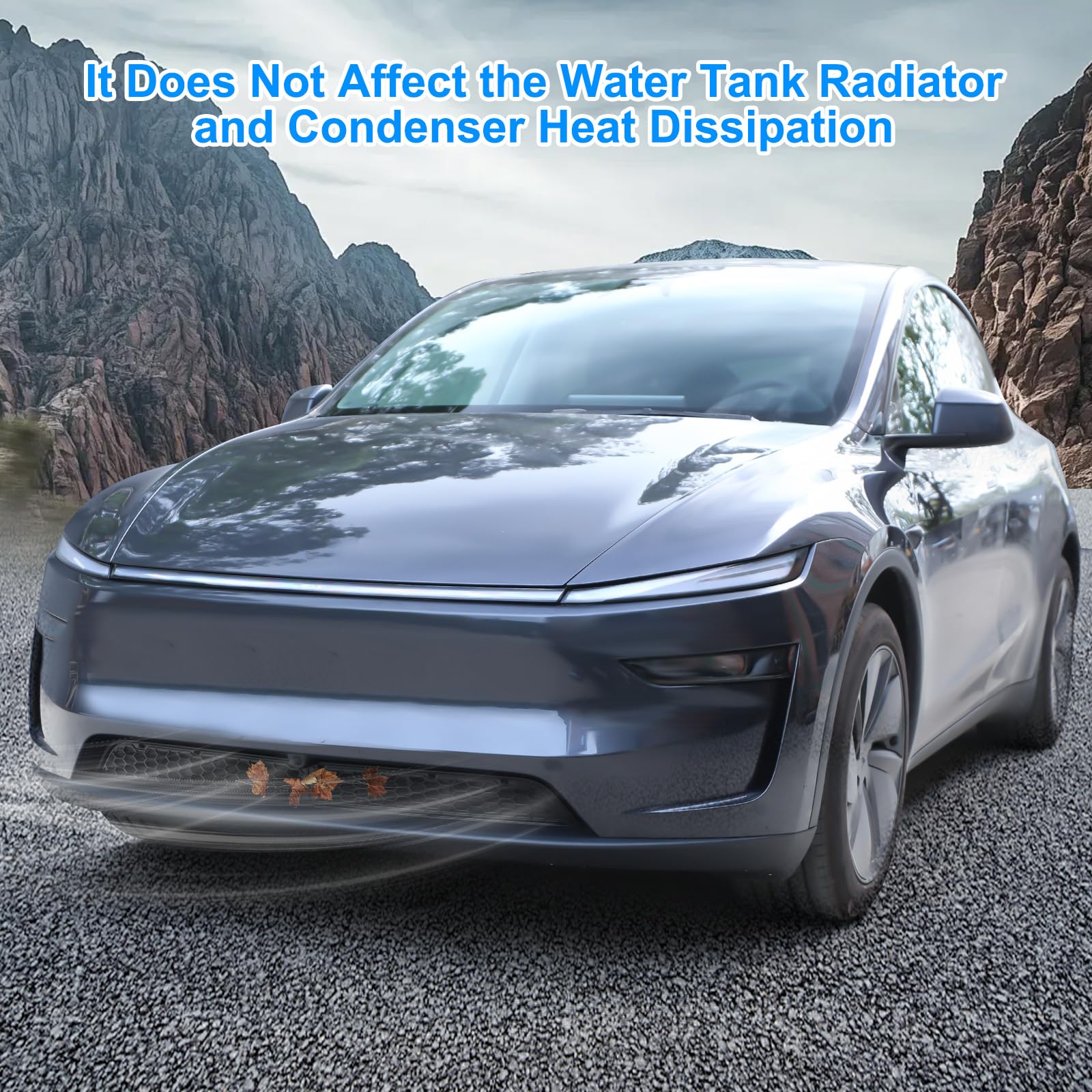 Kühlergrill-Einsatz für Tesla Model Y Juniper 2025-2026, Front-Lufteinlass-Gitterabdeckung mit Insektenschutz, Ersatz für Model Y Zubehör, abnehmbar, schwarz