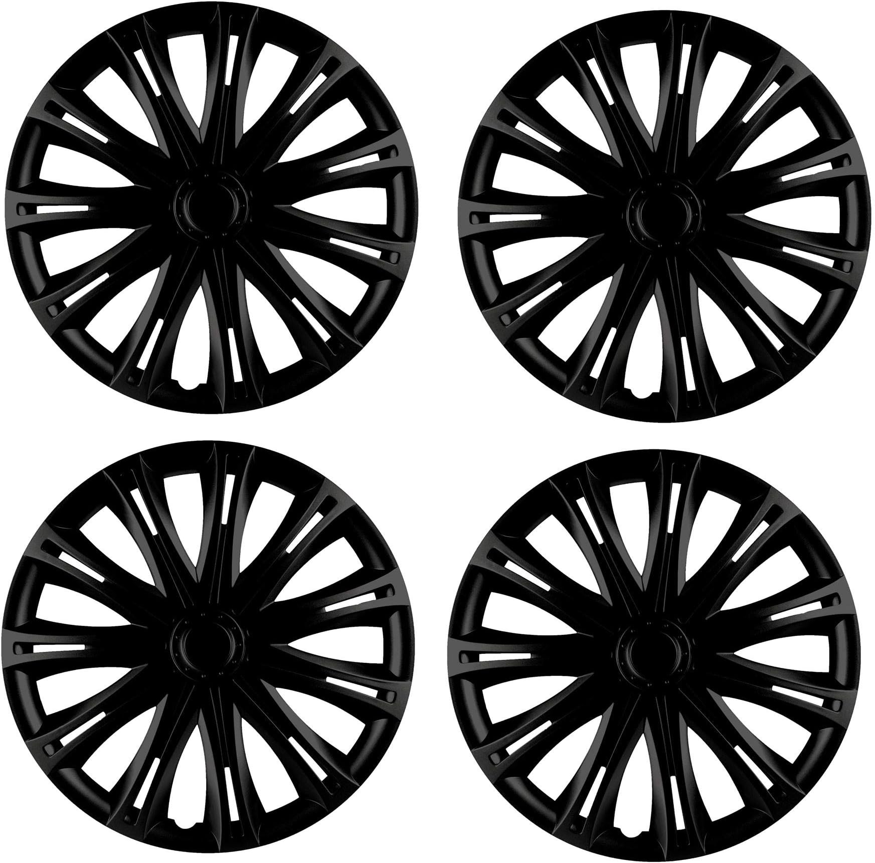 UKB4C4x Wheel Trims Hub Caps 14" Covers fits Peugeot 106 107 108 206 207 208 Black