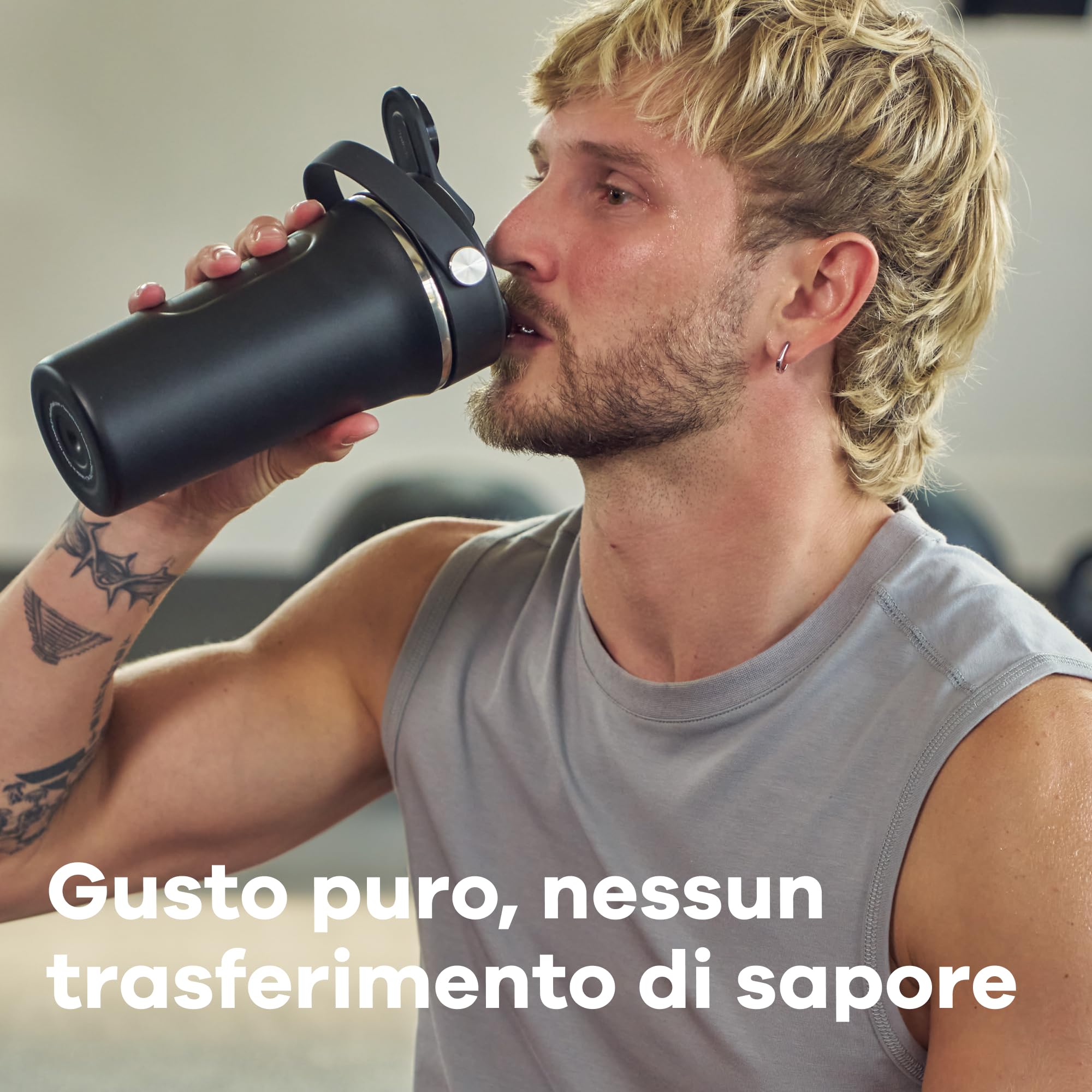 Hydro Flask - Insulated Shaker Bottle - Shaker ermetico 709 ml (24 oz) per Frullati Proteici e Integratori - Black