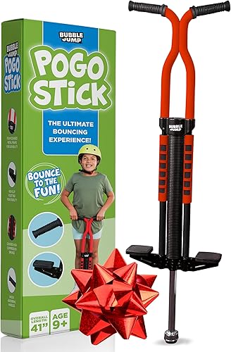 Pogo Stick para niños de 10 años en adelante, color rojo, para niños, niñas, adolescentes y adultos, de 80 a 160 libras, mango de goma de agarre