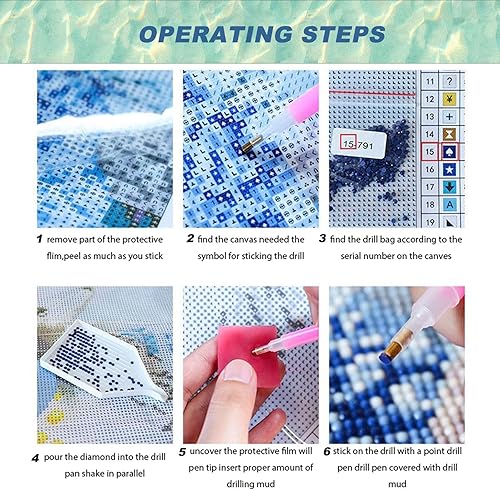 Miniatura 6 de FURENMA - Kits de pintura de diamantes 5D para adultos y niños principiantes bricolaje japonés animado redondo de cristal bordado para decoración