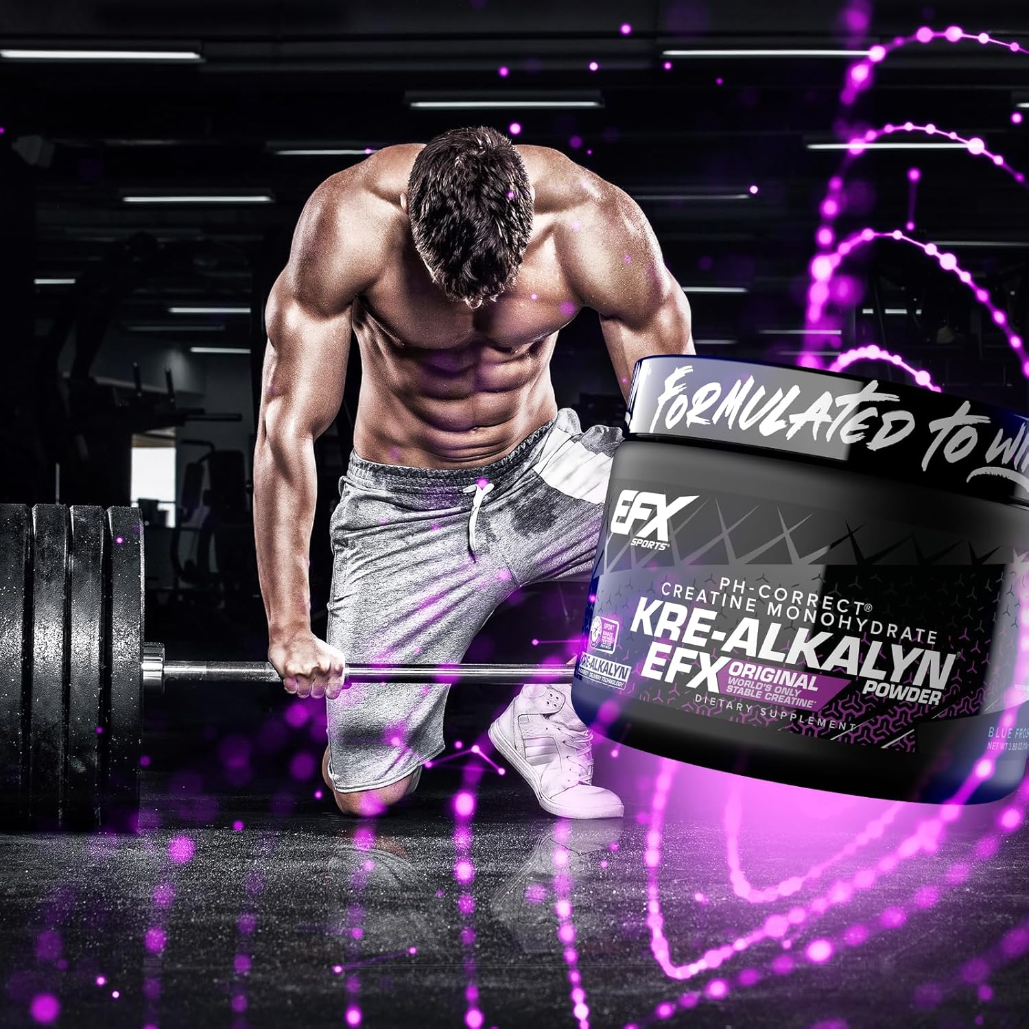 EFX Sports Kre-Alkalyn EFX Powder | pH Correct Creatine Monohydrate Powder Supplement | Strength, Muscle Growth & Performance | 55 Servings (Blue Frost)