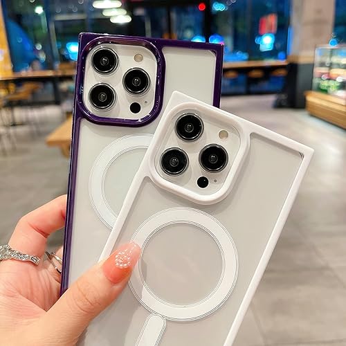Miniatura 8 de Cocomii Funda cuadrada compatible con iPhone 1212 Pro, compatible con MagSafe, lujosa, delgada, brillante, transparente, marco de color, fácil de
