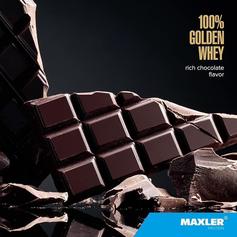 Maxler 100% Golden Whey Protein - 22g of Protein per Serving - Whey Protein Powder for Pre Post Workout - Fast-Absorbing Whey Concentrate, Isolate & Hydrolysate Blend - Rich Chocolate Protein 5 lb image 3