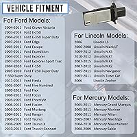 Vista 5 de Sensor de flujo de aire masivo MAF compatible con Ford Escape Expedition Explorer F150 F250 F350 Lincoln MKX MKZ Navigator Town Car Mercury Mariner