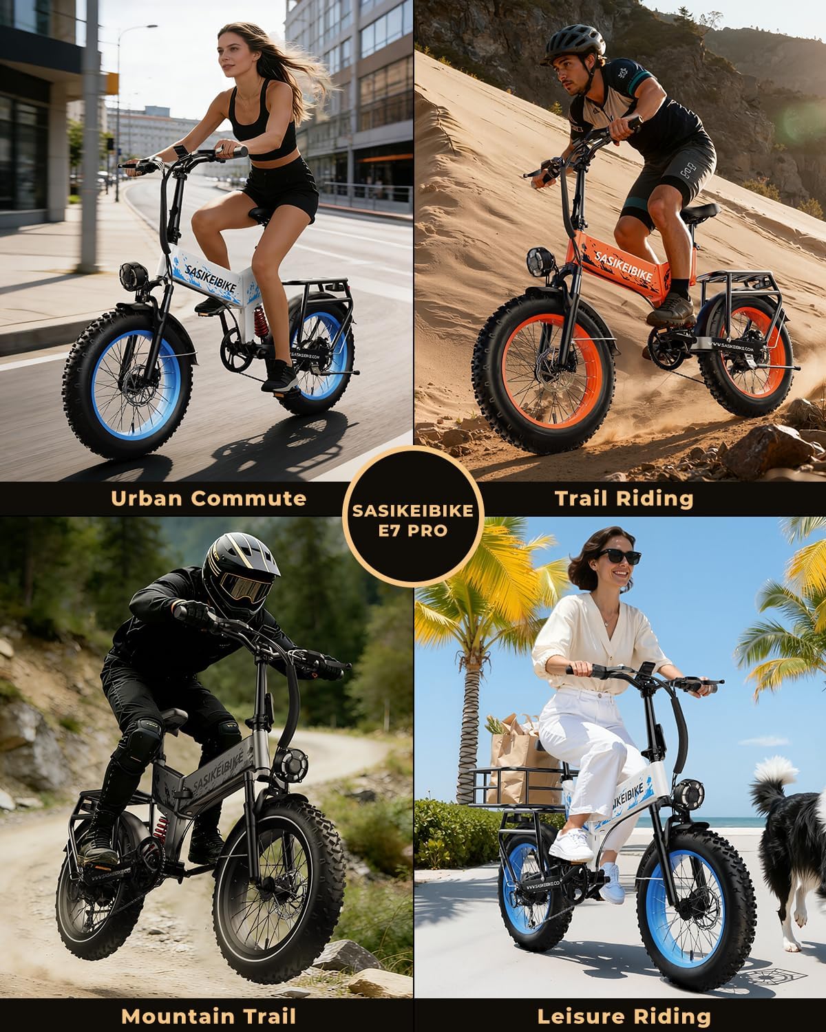 SASIKEIBIKE 1500W Folding Electric Bike for Adults,52V 20Ah Removable Battery Ebike with 30+MPH 70 Miles Max,20"x4.0 Fat Tire E-bike with Basket,Full Suspension Electric bicycle for Commute,Mountain