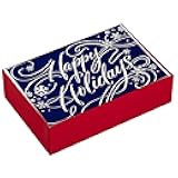 Christmas Cards Boxed with Envelopes, Happy Holidays (40 Blue Holiday Cards)