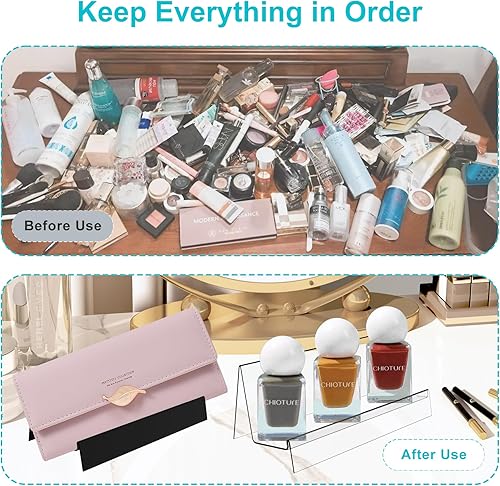 Miniatura 3 de Boloyo Soporte de exhibición de acrílico con placa de letrero, 6 piezas, caballete de exhibición transparente, estante elevador, soporte de acrílico