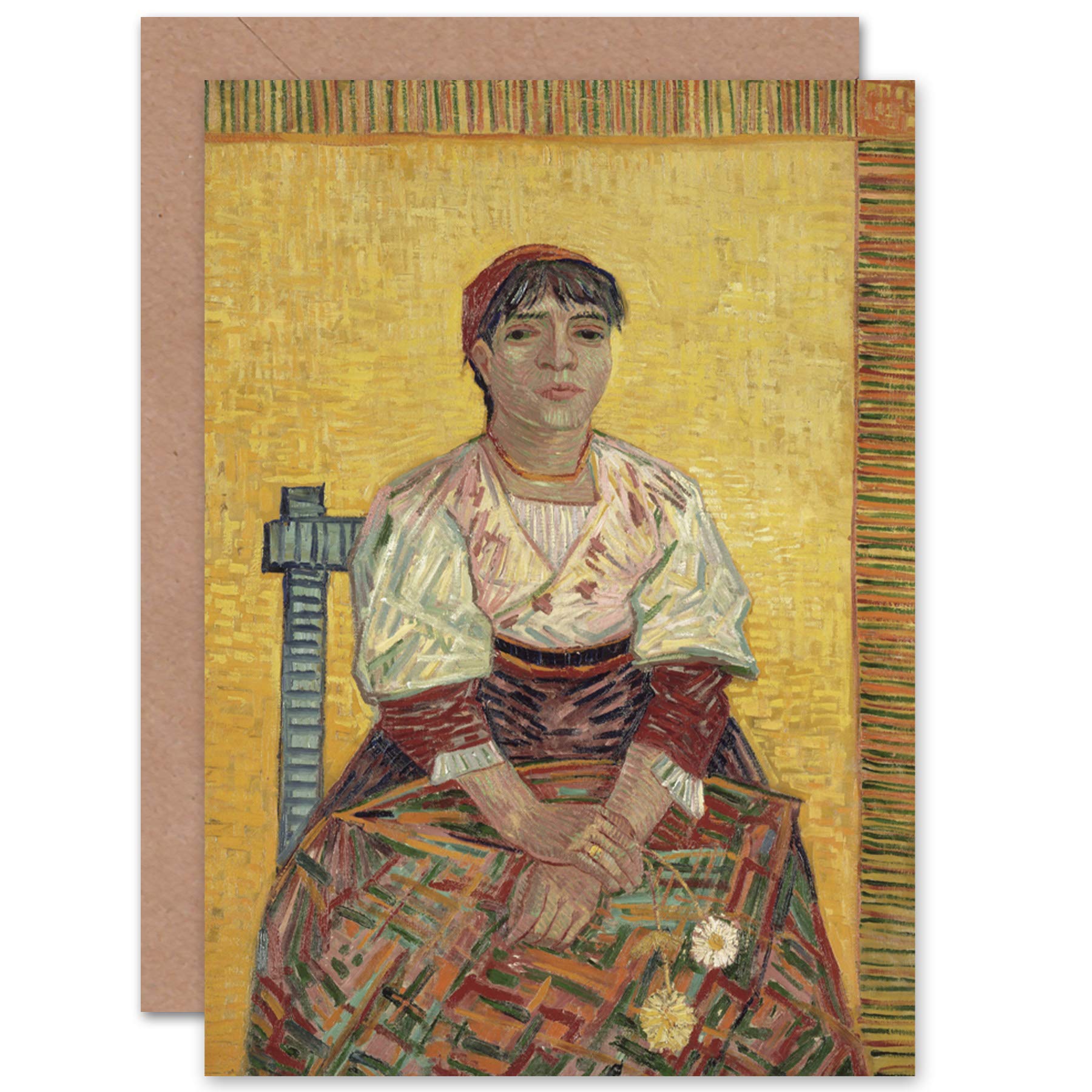 Artery8 Vincent Van Gogh The Italian Woman Fine Art Greeting Card Plus Envelope Blank Inside