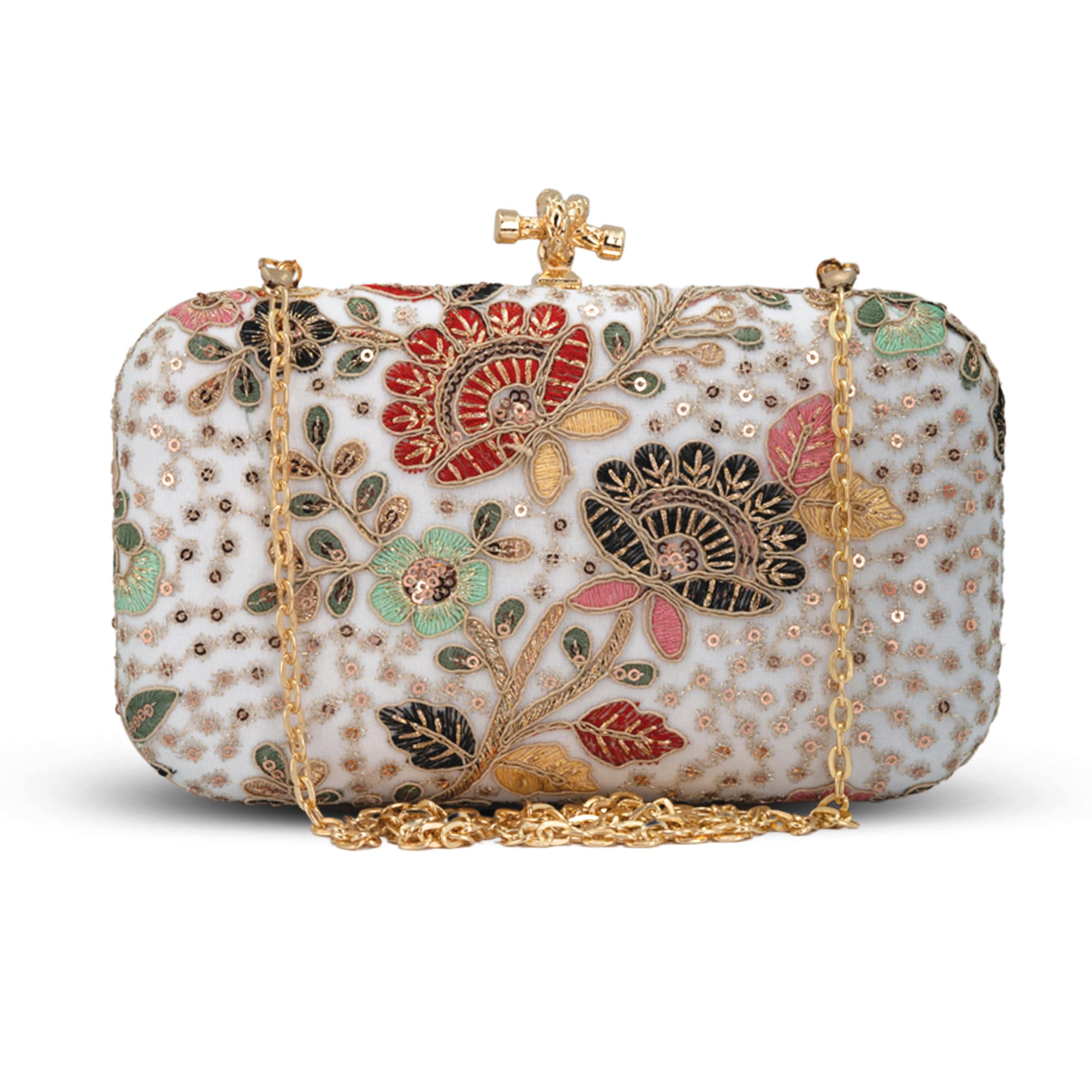 artklim Floral Sequins Embroidery Fabric Clutch Bag for Women-picture-47