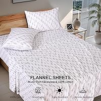 Vista 184 de RUVANTI Flannel Sheets Twin Size - 100% Cotton Double Brushed Twin Sheets Set, Deep Pockets 16 Inches, All Seasons Breathable & Extra Soft Bed Bali