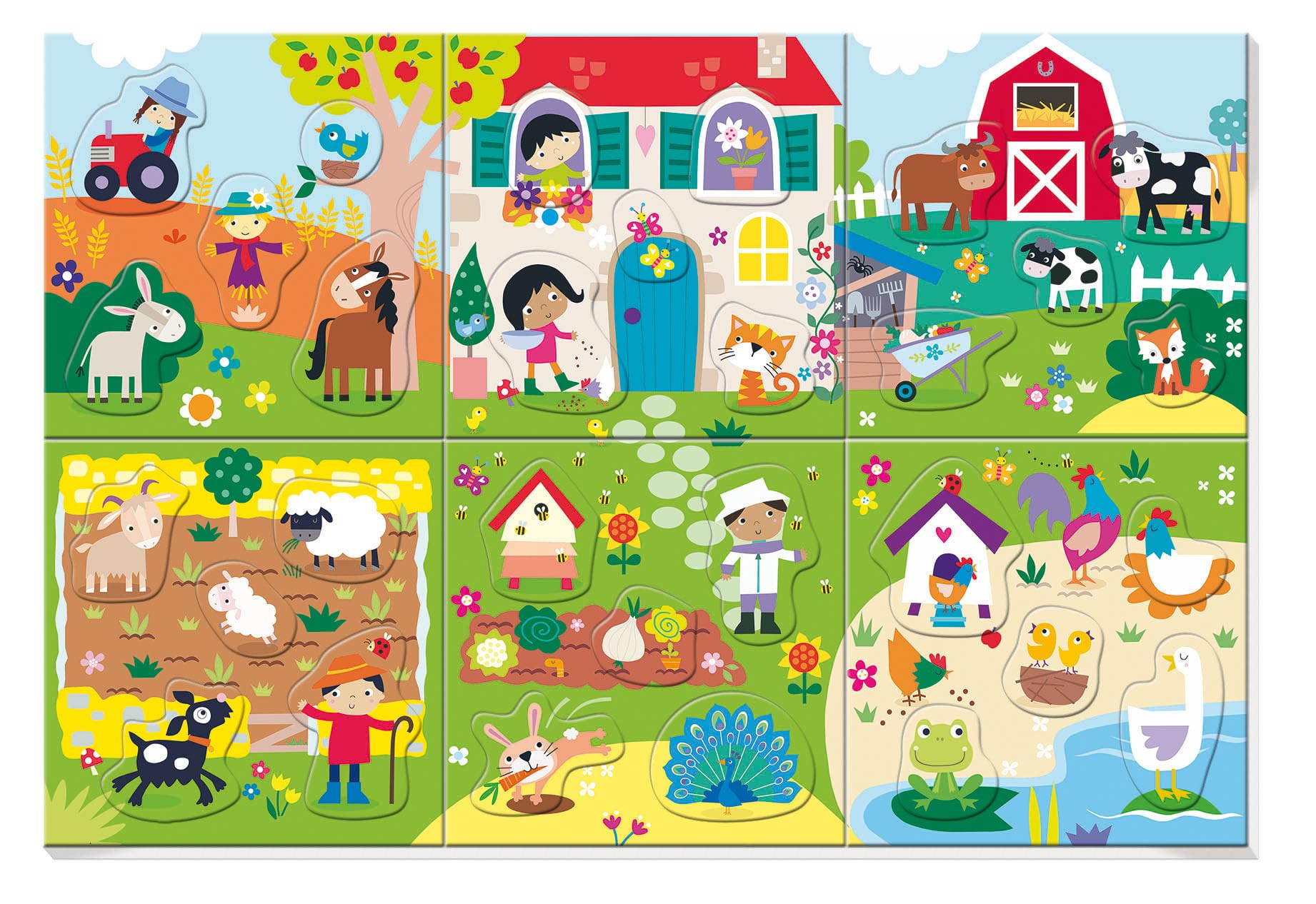 Clementoni Sapientino Lernspiel – Bauernhof-Puzzle, 30 Teile, Für Kinder Ab 2 Jahre