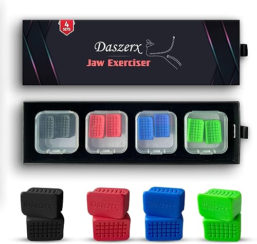 DASZERX Ejercitador deportivo de mandíbula para hombres y mujeres  4 niveles de resistencia de silicona para ejercitar la mandíbula  Potenciador de