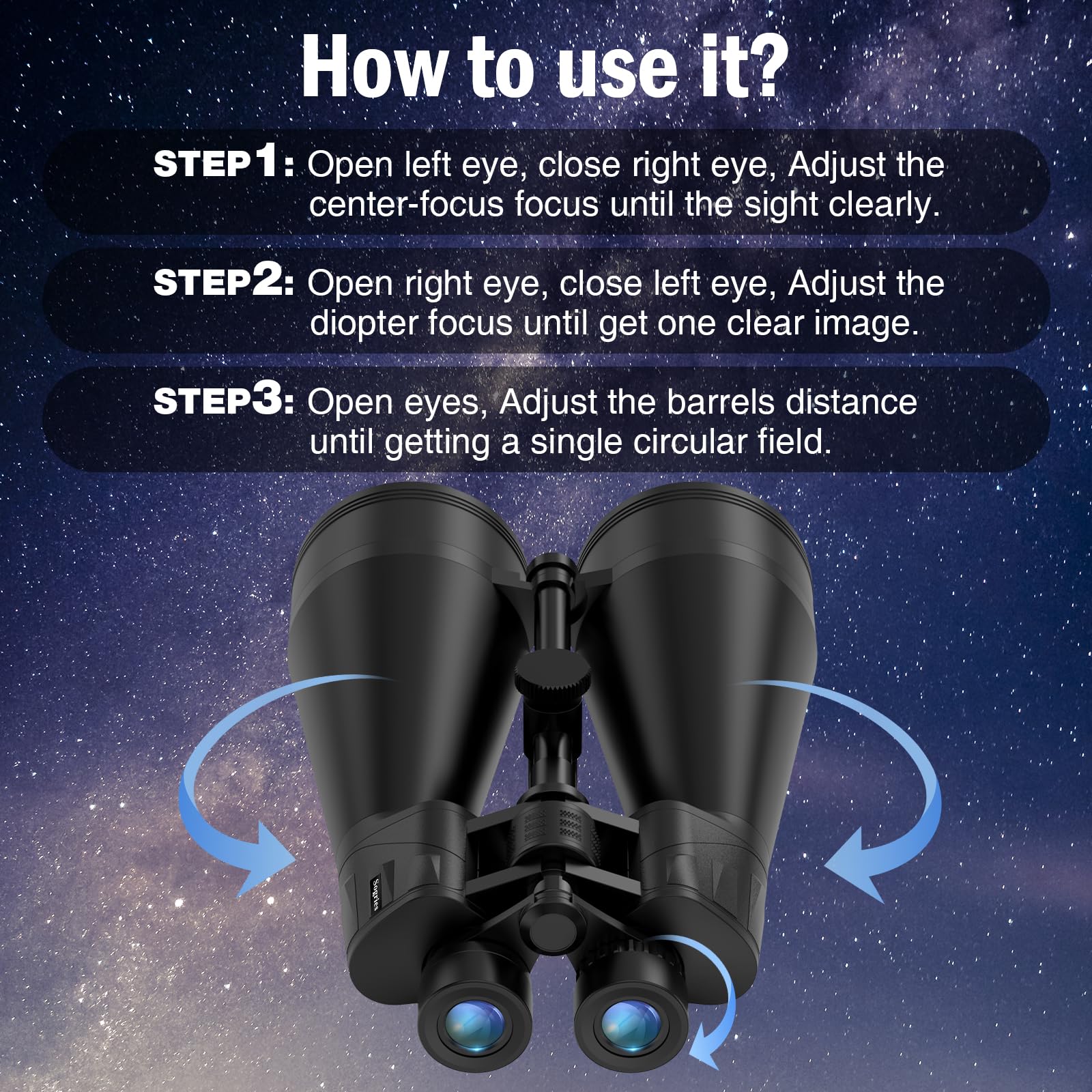 Binocolo Astronomico 20x80 per Adulti, Prisma BAK4 e Lenti FMC, Ingrandimento 20x per Osservazione di Stelle, Luna, Fauna Selvatica e Paesaggi a Lunga Distanza, con Treppiede Incluso