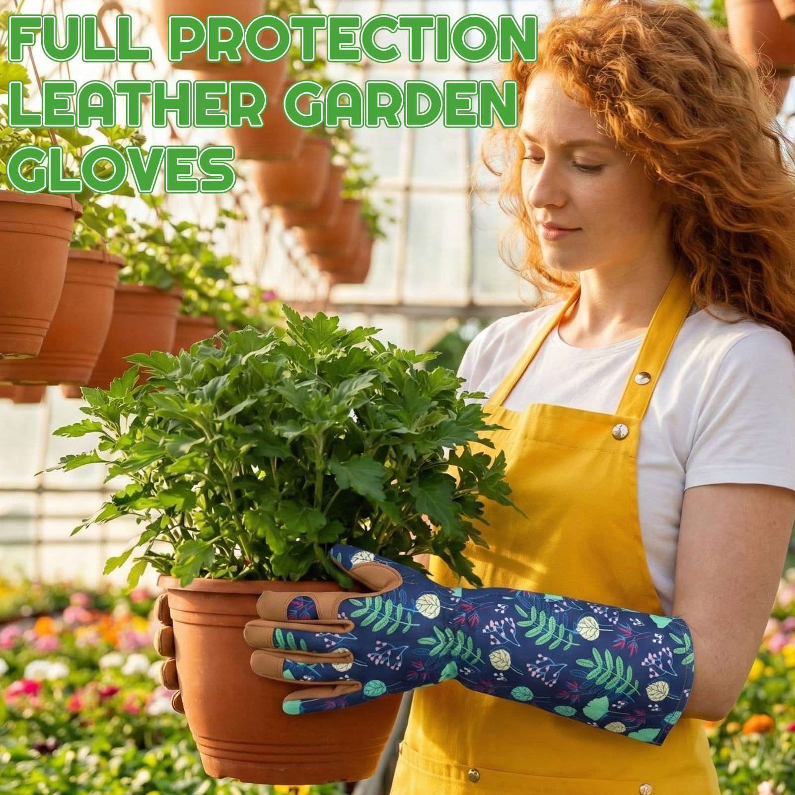 Gartenhandschuhe für Damen, Dornensichere Gartenhandschuhe, lange und kurze Leder-Gartenhandschuhe, flexible und atmungsaktive Arbeitshandschuhe für Rosenschnitt und Jäten, 2 Paar