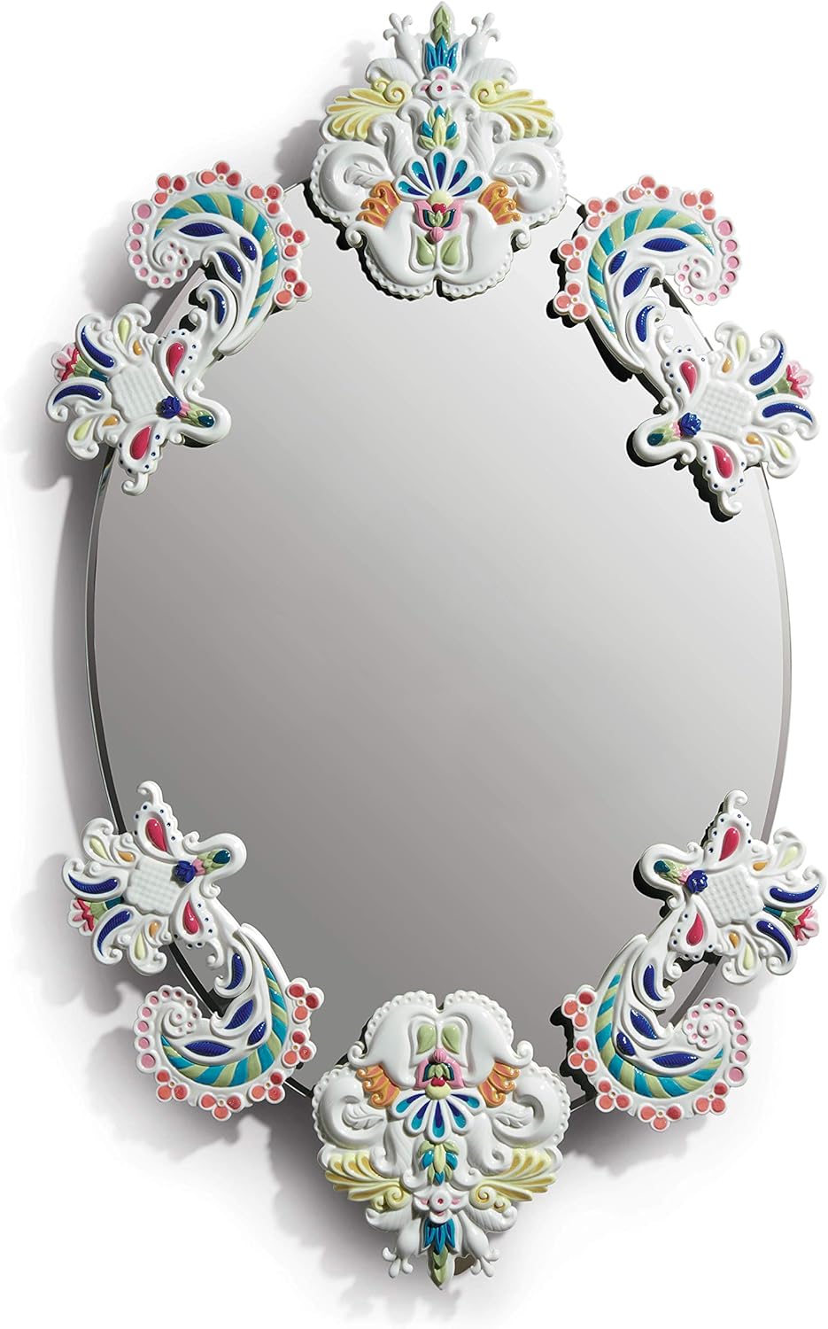 LLADRÓ Oval Wall Mirror Without Frame. Multicolor. Limited