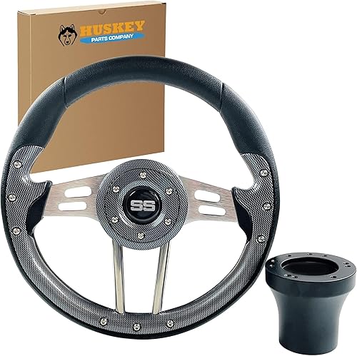 Volante y adaptador para carrito de golf de fibra de carbono Volt para EZGO TXTRXV