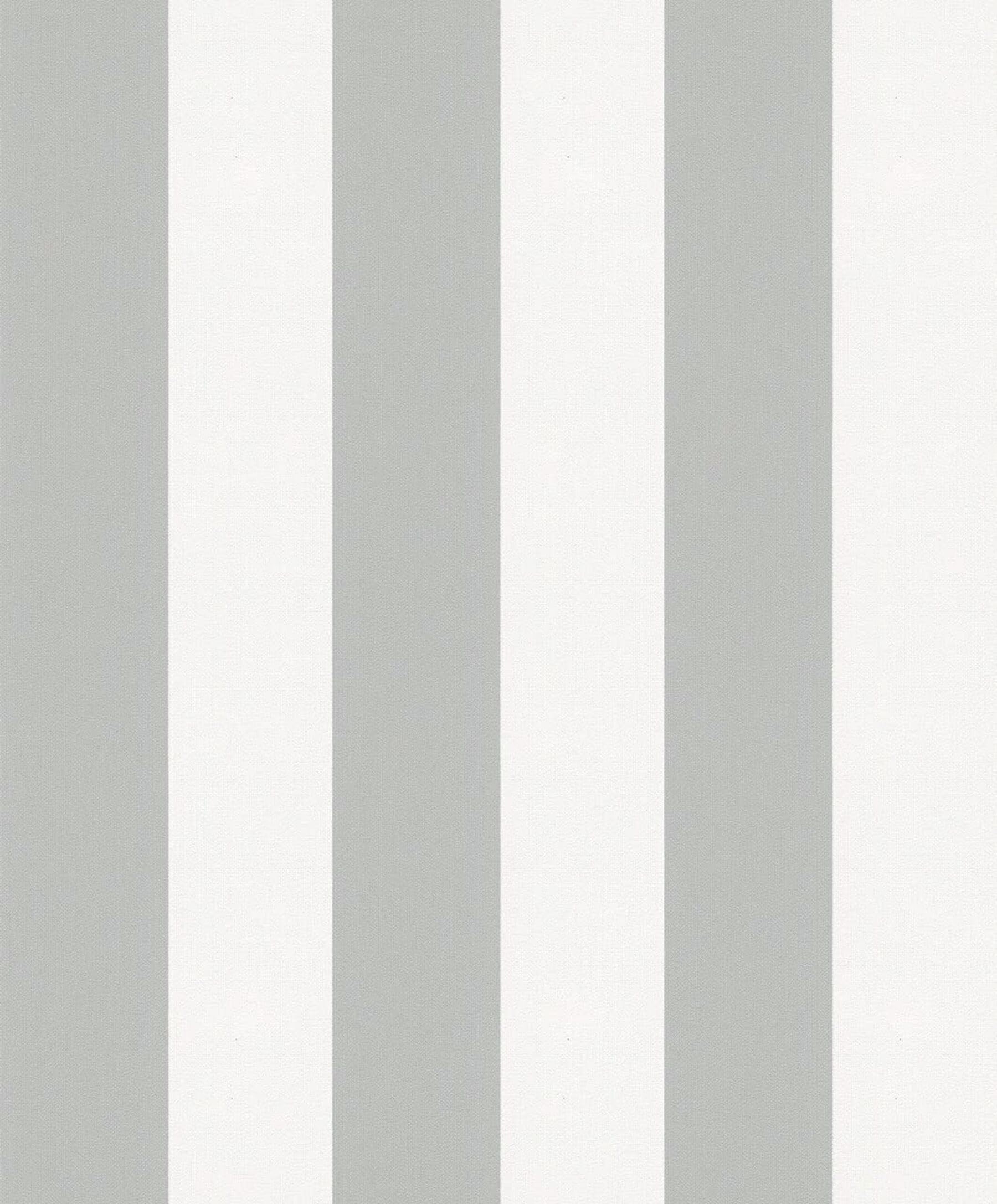 WALLCOVER Non-Woven Wallpaper Grey Silver Striped Wallpaper Country House White Lines Modern Block Stripe Wallpaper Fine Structure 10.05 x 0.53 m Made in Germany - Image 3