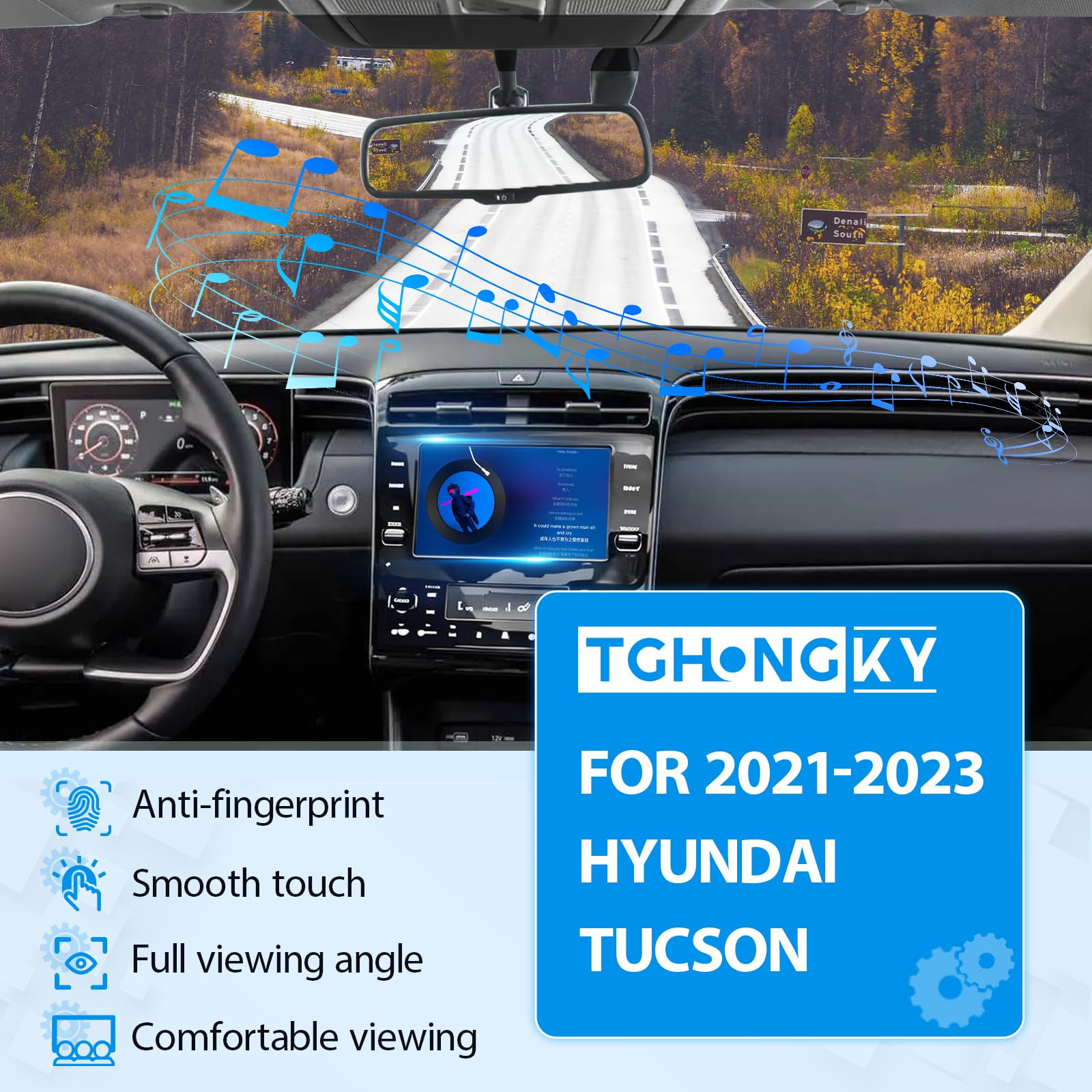 8" LCD Schermo per Hyundai Tucson 2021-2023 Display per Santa Verna Solaris Touch Screen Vetro LCD per KIA Sorento Seltos Schermo Screen TDO0797F0013 Display con Strumenti