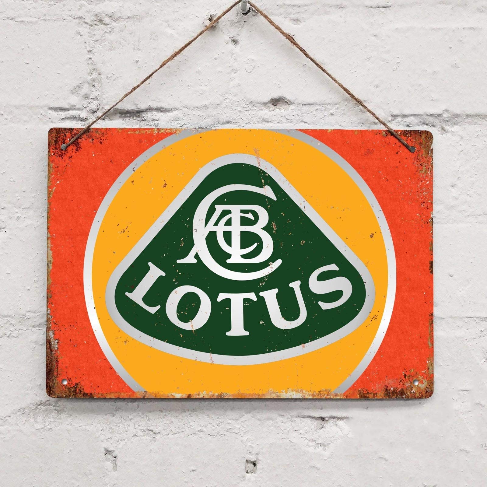 Bdts Cream Lotus Car Vintage Tin Sign Metal Decor Wall Sign 8X12 Inches