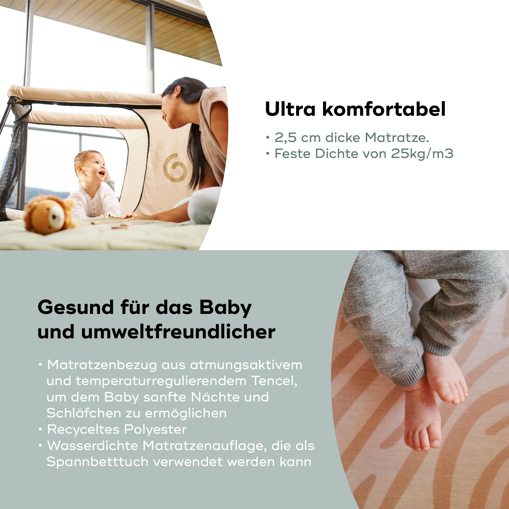 Babymoov Reisebett Moov & Sleep - Ultrakompakt und leicht (<5kg), Schneller Auf- und Abbau, Ab der Geburt bis zu 4 Jahren, Erweiterbar zum Spielbereich