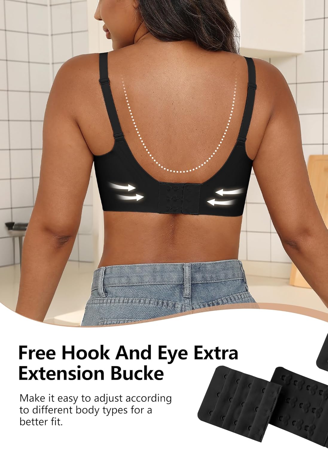 Women's Supportive Wireless Jelly Bras for Women Seamless Comfort, Full Coverage, No Underwire, T-Shirt Women Bras - Image 7