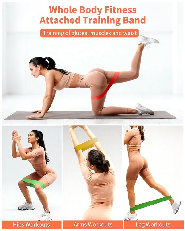 Seiyeje Thigh Master, Pelvic Floor & Hip Trainer for Women, Kegel Exerciser with 5 Resistance Bands, Thigh Glutes and Leg Slimming, Light Pink, Home Fitness Equipment by Seiyeje - Image 7