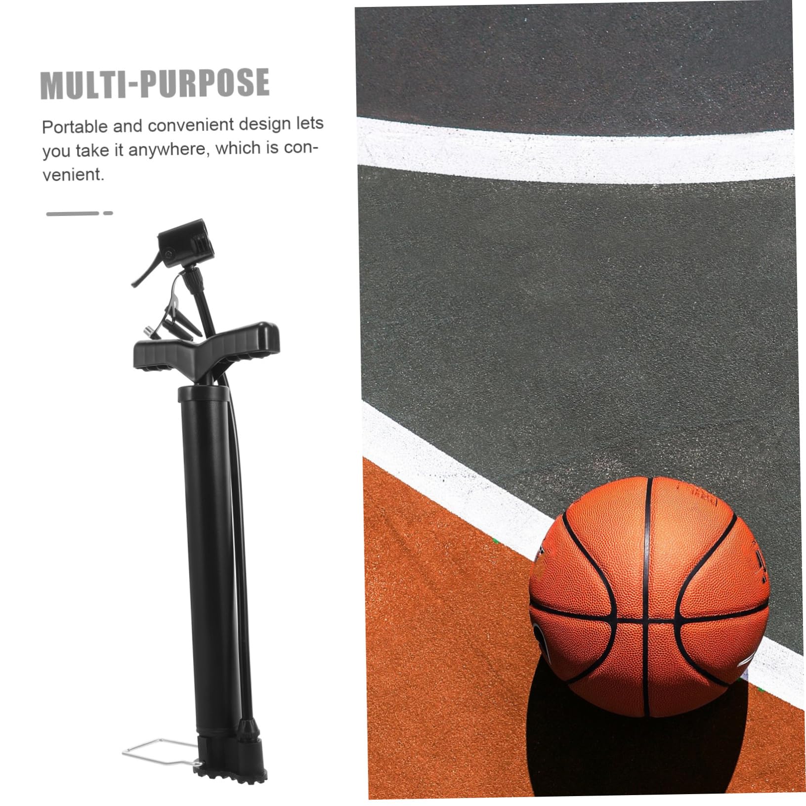 VANZACK 5 Piezas De Bola Hinchador Bicicleta Pelota Yoga Inflador De Bicicleta De Balón De Fútbol De Baloncesto Manual para Globos De Fútbol Acero
